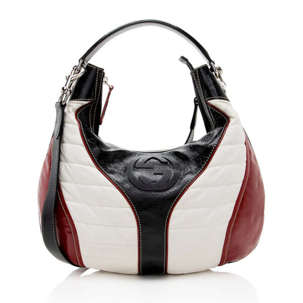 Gucci Leather Snow Glam Hobo | Luna Bags