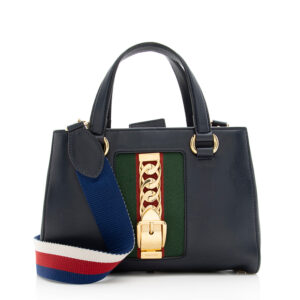 Gucci Leather Sylvie Top Handle Medium Tote | Luna Bags