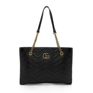 Gucci  Matelasse Calfskin GG Marmont Medium Chain Tote (SHF-14136) | Luna Bags