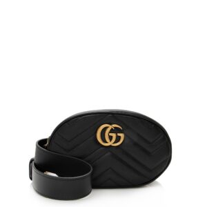 Gucci Matelasse Leather GG Marmont Belt Bag - Size 34 / 85 | Luna Bags