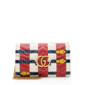 Gucci Matelasse Leather GG Marmont Trompe L'Oeil Wallet on Chain | Luna Bags