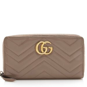 Gucci Matelasse Leather GG Marmont Zip Wallet | Luna Bags