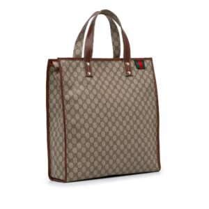 Gucci Medium GG Supreme Web Loop Vertical Tote (SHG-fppdZz) | Luna Bags