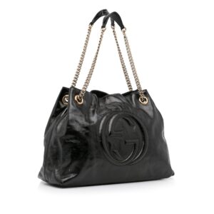 Gucci Medium Patent Soho Chain Tote (SHG-skULqA) | Luna Bags
