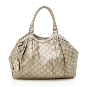 Gucci Metallic Guccissima Leather Sukey Medium Tote (SHF-13556) | Luna Bags
