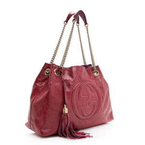 Gucci Patent Leather Soho Medium Shoulder Bag (SHF-20555) | Luna Bags