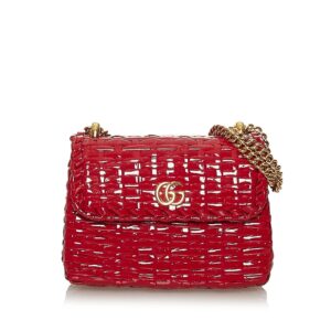 Gucci Mini GG Marmont Cestino Wicker Crossbody Bag | Luna Bags