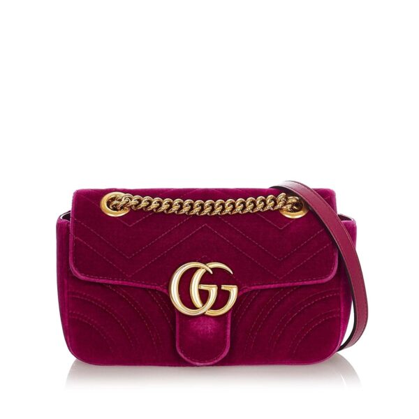 Gucci Mini GG Marmont Matelasse Velvet Crossbody Bag | Luna Bags