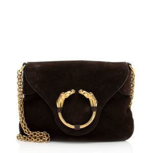 Gucci Nubuck Leather Ribot Flap Small Shoulder Bag | Luna Bags