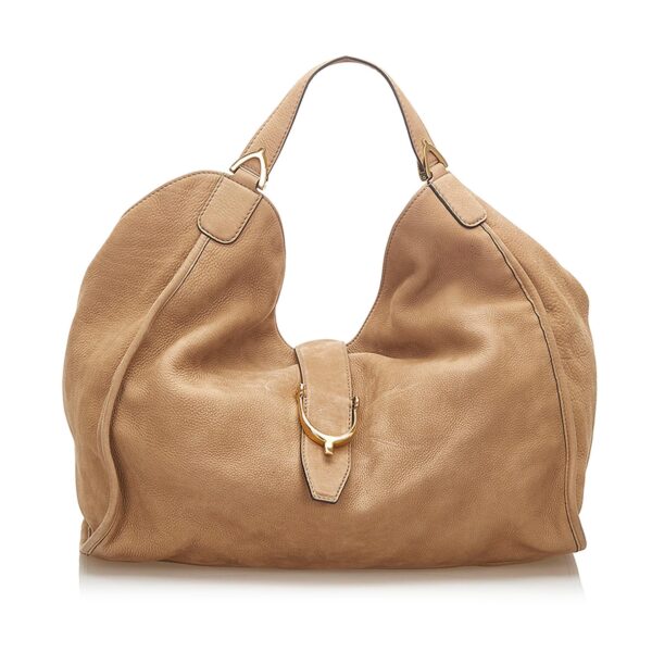 Gucci Soft Stirrup Nubuck Leather Tote Bag (SHG-18788) | Luna Bags