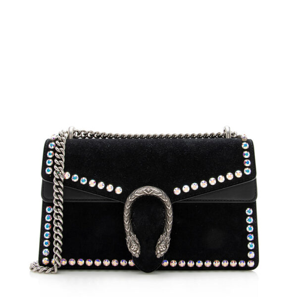 Gucci Suede Crystal Dionysus Small Shoulder Bag | Luna Bags