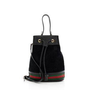 Gucci Suede Patent Leather Ophidia Bucket Bag | Luna Bags