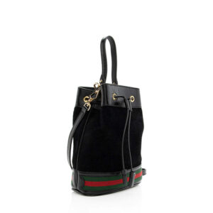 Gucci Suede Patent Leather Ophidia Bucket Bag (SHF-18984) | Luna Bags