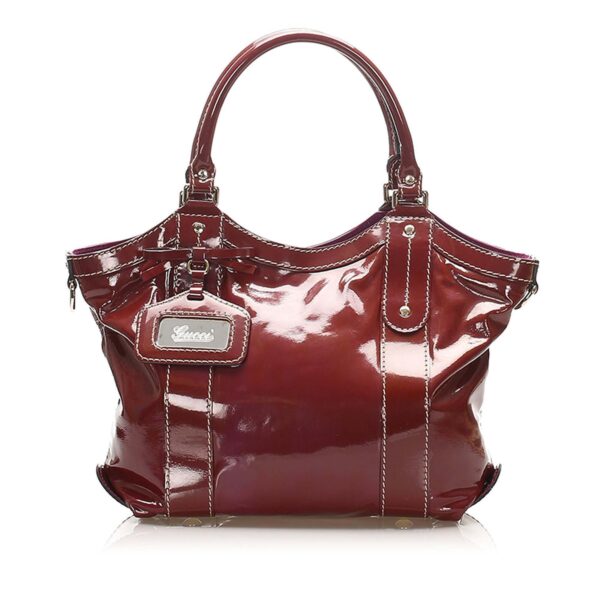 Gucci Vanity Patent Leather Tote Bag (SHG-15366) | Luna Bags