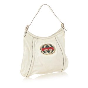 Gucci Web Britt Patent Leather Shoulder Bag (SHG-19371) | Luna Bags