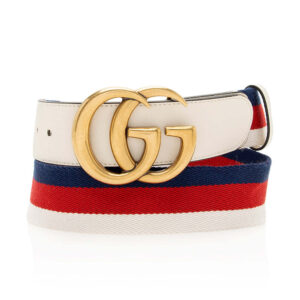 Gucci Web Calfskin Double G Belt - Size 38 / 95 | Luna Bags