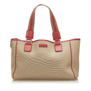 Gucci Web Canvas Tote Bag (SHG-18978) | Luna Bags