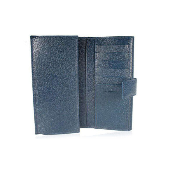 Gucci wallet Women's leather large check book style Navy 231843 | Luna Bags