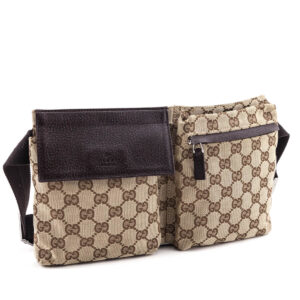 Gucci Beige GG Monogram Canvas Belt Bag | Luna Bags