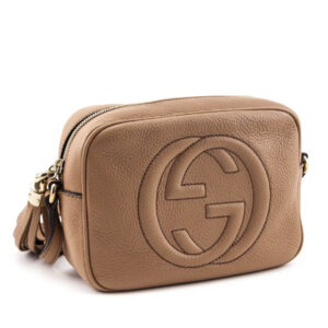 Gucci Beige Pebbled Calfskin Soho Disco Bag | Luna Bags
