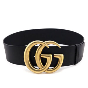 Gucci Black Extra Wide Double G Waist Belt Size M | Luna Bags