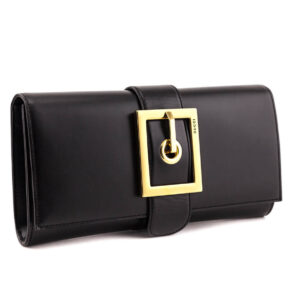 Gucci Black Leather Lady Buckle Clutch | Luna Bags