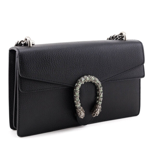 Gucci Black Pebbled Calfskin Small Dionysus Shoulder Bag | Luna Bags
