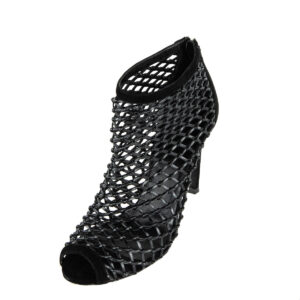 Gucci Black Suede & Leather Caged Peep Toe Booties Size US 10 | EU 40 | Luna Bags