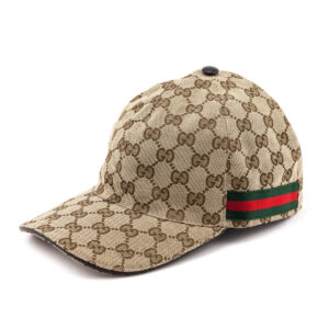Gucci Brown GG Monogram Original Web Baseball Hat Size M | Luna Bags