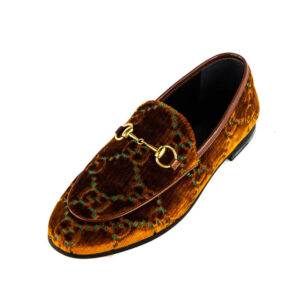 Gucci Brown & Green Jordaan Horsebit Loafers Size US 7.5 | EU 37.5 | Luna Bags