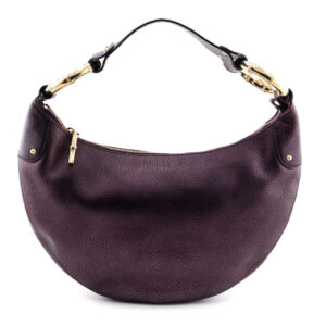 Gucci Burgundy Metallic Medium Bamboo Ring Hobo | Luna Bags