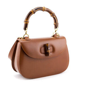 Gucci Cognac Box Calfskin Medium Bamboo Vintage Top Handle Bag | Luna Bags