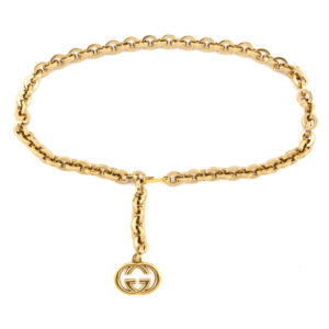Gucci Gold Chain Interlocking G Charm Waist Belt | Luna Bags