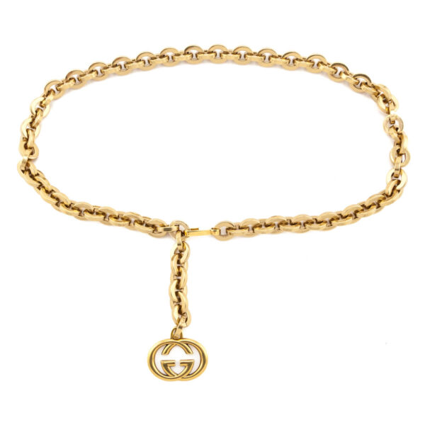 Gucci Gold Chain Interlocking G Charm Waist Belt | Luna Bags