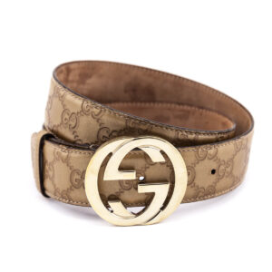 Gucci Gold Leather Guccissima GG Belt | Luna Bags