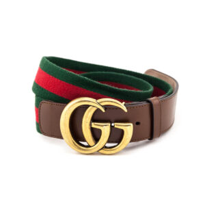 Gucci Green & Red Web GG Marmont Belt Size XL | Luna Bags