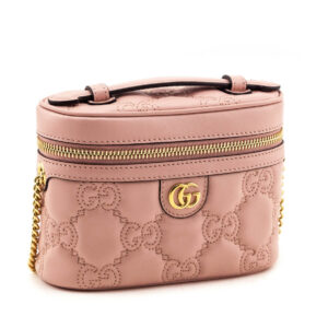 Gucci Light Pink GG Matelasse Calfskin Mini Top Handle Bag | Luna Bags