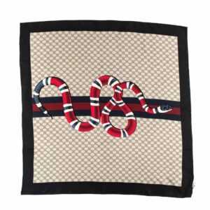 Gucci Monogram GG King Snake Silk 90 Scarf | Luna Bags