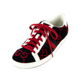 Gucci Navy & Red Velvet GG Ace Sneakers Size US 9 | EU 39 | Luna Bags