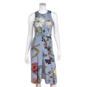 Gucci Pale Blue Floral Silk Kris Knight Dress Size XXS | IT 38 | Luna Bags