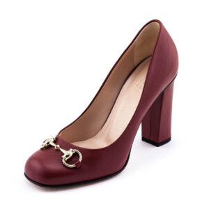Gucci Red Leather Horsebit Pumps Size US 7 | IT 37 | Luna Bags