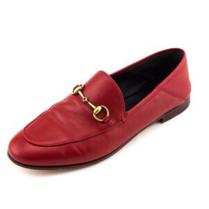 Gucci Red Leather Brixton Horsebit Loafers Size US 9 | IT 39 | Luna Bags