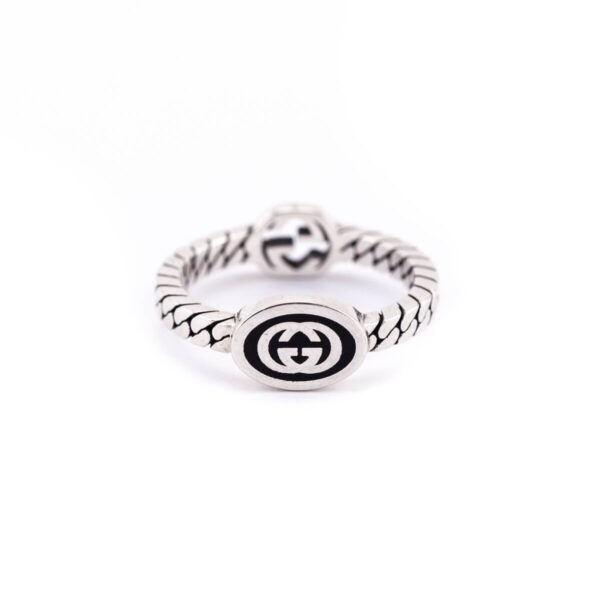 Gucci Sterling Silver Interlocking G Ring Size 6.75 | Luna Bags