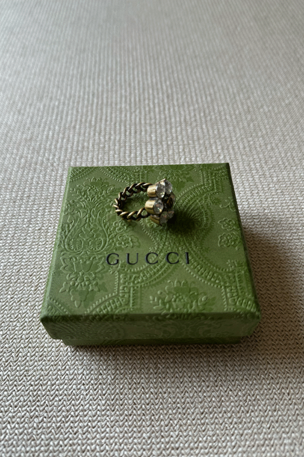 GUCCI Crystal GG Flower Ring | Luna Bags