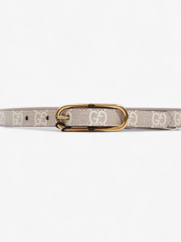 Gucci Jackie 1961 Thin Belt Beige And White GG Supreme Coated Canvas 60cm 24" | Luna Bags
