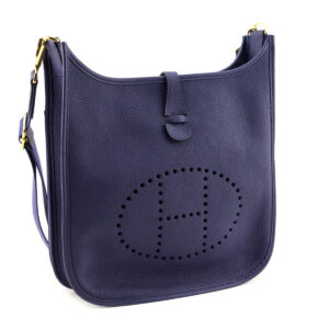 Hermes Bleu Encre Taurillon Clemence Evelyne III 29 PM | Luna Bags