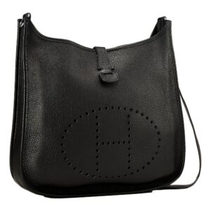 Hermes Evelyne PM Shoulder Bag Taurillon Clemence Calfskin SHW Noir Black | Luna Bags
