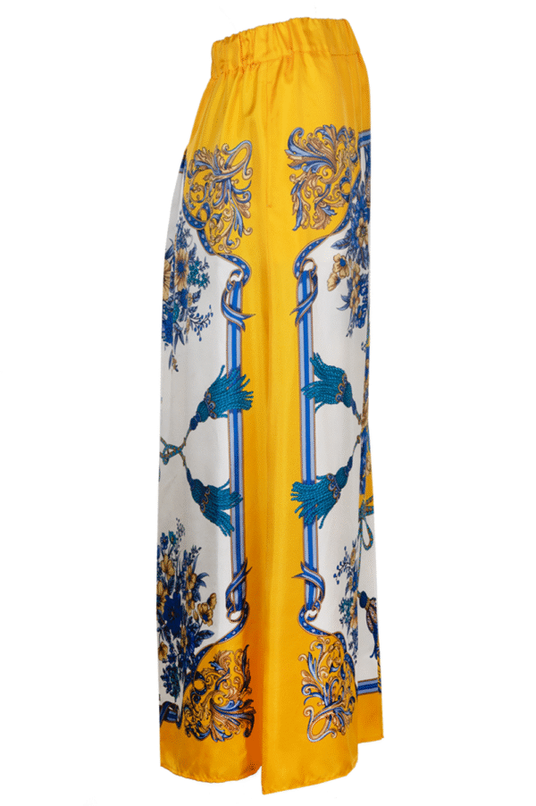 GUCCI Floral Pants Silk Yellow Blue White | Luna Bags