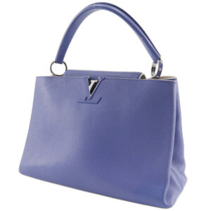 LOUIS VUITTON Handbag Taurillon Clemence Leather Blue / white Parnasea CAPCSINE MM | Luna Bags