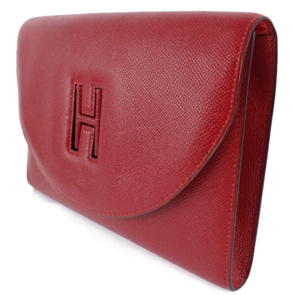 HERMES Clutch bag Epsom Red vintage H logo Women Used | Luna Bags